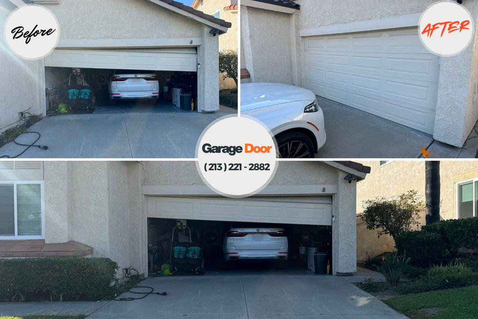 Before and after: garage door repair Monticello, LA
